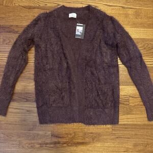 New Pins and Needles Womens Open Front Oversized Purple Cardigan Size S